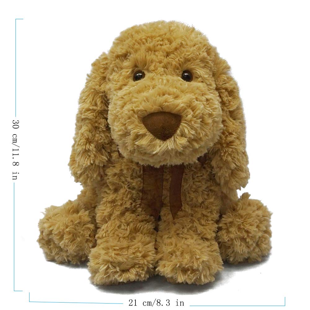 DORE Poodle Plush Animals Stuffed Dogs Flopsie Lovey Toy Light Blue Brown 11\'\'