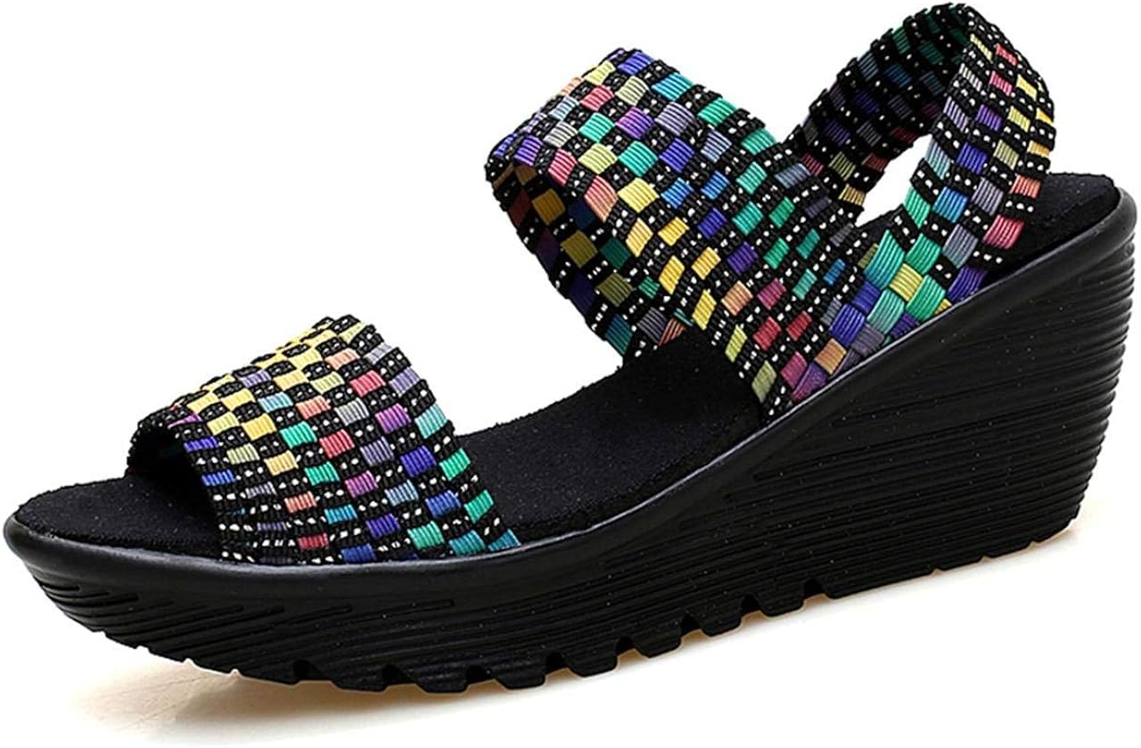 woven elastic sandals