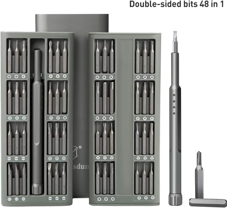 Precision Screwdriver Set, S2 Steel Bits Kit in a Case, 48 in 1 Magnetic Screwdriver Repair Tool Kit for iPhone, Smartphone, iPad, PC, Cameras, Electronic Toys, Laptop, Eyeglasses, Watches
