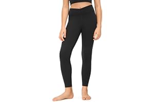 CRZ YOGA Girls Butterluxe Crossover Athletic Leggings - High Waist V Cross Kids Lounge Pants Yoga Active Dance Running Tights