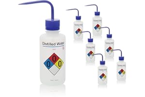 Okulab 6PCS of Safety Water Wash Bottles, Vol.500ml (17oz), Squirt Bottle Acetone Squeeze Wash Bottle with Narrow Mouth for Lab WBD500A6