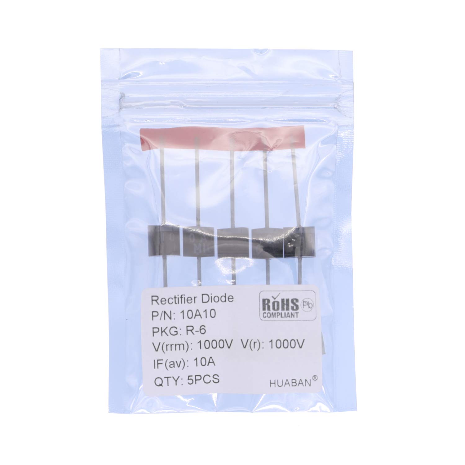 HUABAN 5PCS 10A10 Rectifier Diode 10A 1000V R-6 Axial 10 Amp 1000 Volt