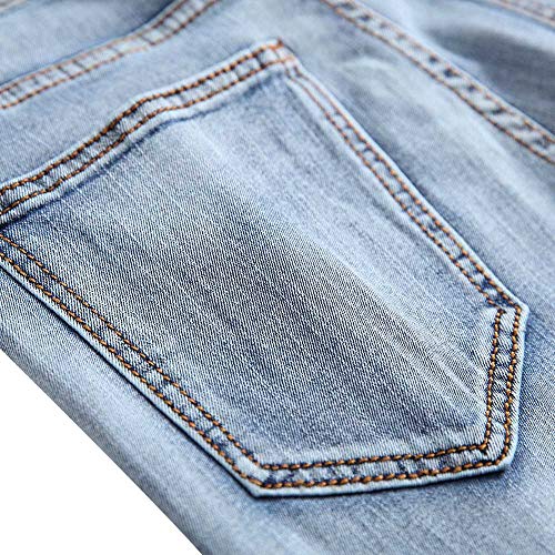 Classic Jeans Men Casual Denim Pants Cotton Straight Ripped Hole Trousers Pants - Thumbnail 2