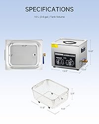 CREWORKS 10L Ultrasound Cleaning Machine with