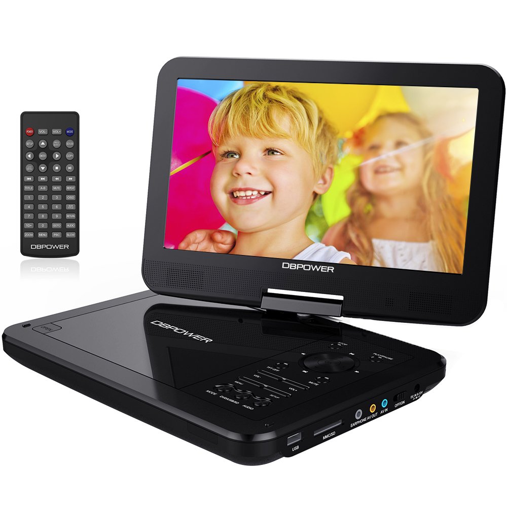 DBPOWER 10.5" Portable DVD Player with Swivel Screen 3 Hours
