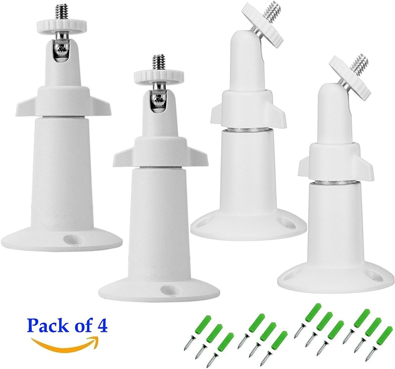 Mbangde Security Camera Cam Pan Wall Mount Bracket, 360 Degrees Rotation Adjustable Indoor/Outdoor Mount for Arlo, Arlo Pro, CCTV Camera and Other Compatible Models (Pack of 4, White)