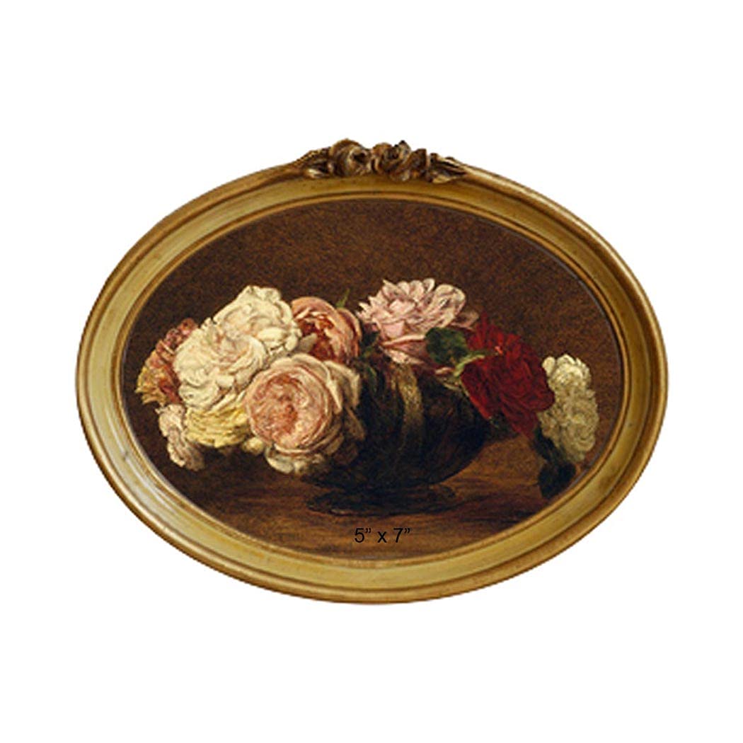 CISOO Vintage Oval Picture Frame 5x7 Antique Photo Frame Decorative Painting Table Top Display and Wall Hanging Home Decor, Ornate Photo Gallery Art, Bronze Gold