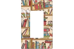 ULQUIEOR Cute Cat Single Rocker Light Switch Cover Wall Plate Decorative Outlet 1 Gang Faceplate for Kids Girls Bedroom Kitchen Funny Room Decor 4.40" X 2.70"