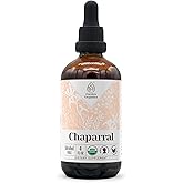 Chaparral USDA Organic Alcohol-Free Extract | Dietary Supplement, High-Potency Tincture | Natural Certified Organic Larrea tridentata Dried Leaf and Flower (4 oz)