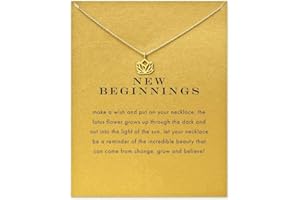 QXFQJT Sun Y Necklace Friendship Anchor Unicorn Elephant Flower Pendant Chain Necklace with Meaning Card