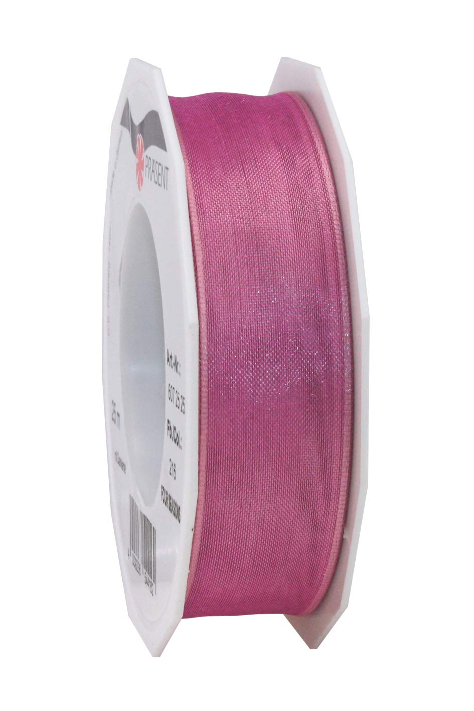 Präsent - Four Seasons Organza Wired Edge Ribbon Dusty Rose 25 mm Width, 25 m Length — image 1