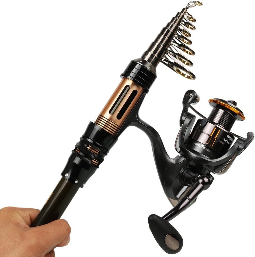sougayilang spinning fishing rod and reel combos portable telescopic fishing