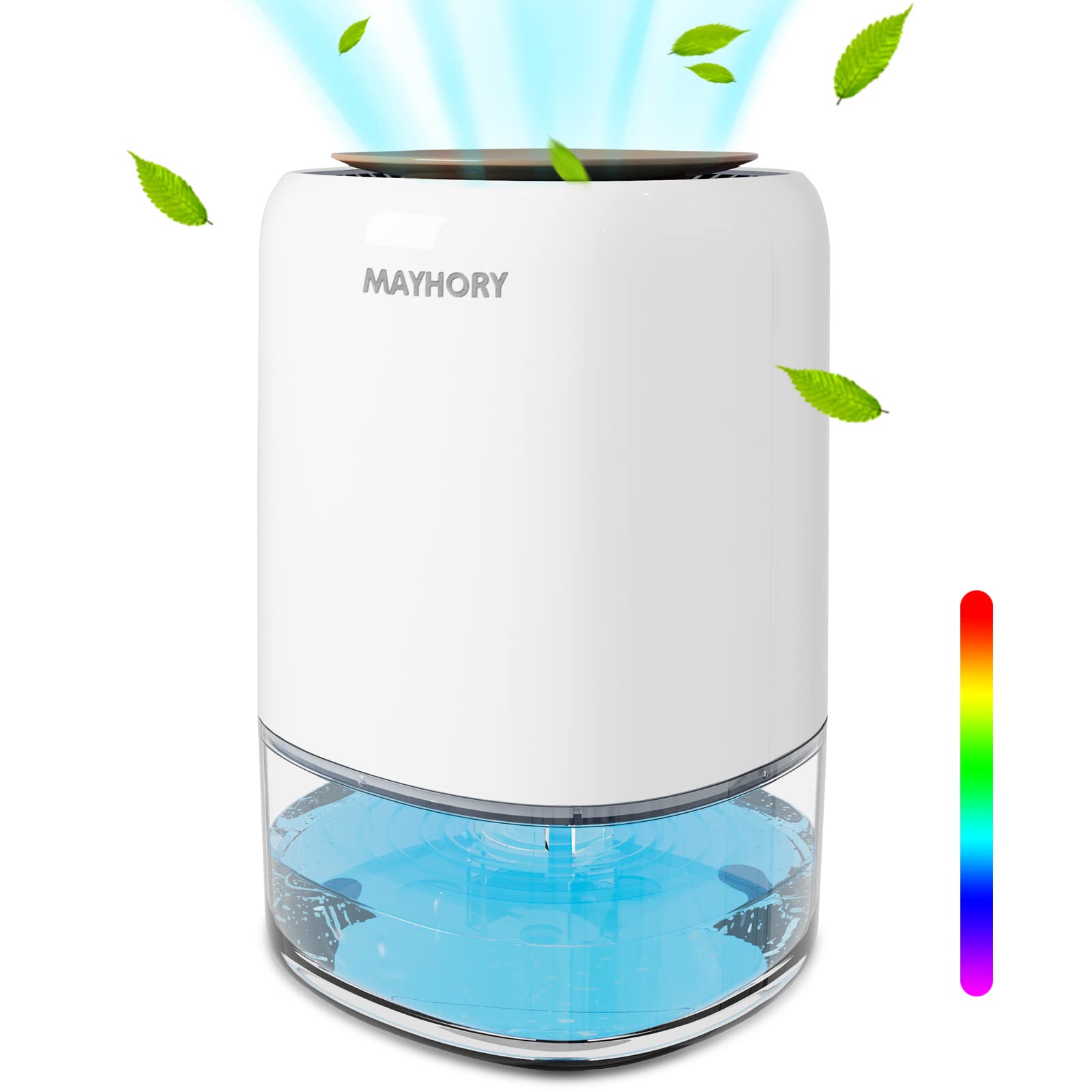 MAYHORY 1400ML Electric Dehumidifier, Dehumidifier for Home with Timer, Ultra Quiet & Auto Shut off 7 Colorful LED, Portable Mini Dehumidifiers for Bedroom Bathroom Closet RV Camper House Baby Nursery