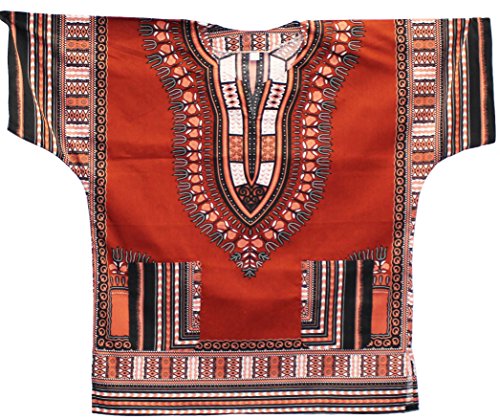 African Planet Trendy Hippie Festival Shirt Boho Party African Tribal Top Red