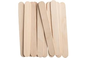 GUSTO [100 Count] Jumbo 6 Inch Wooden Multi-Purpose Popsicle Sticks, Wood Craft Supplies, ICES, Ice Cream, Wax, Waxing, Tongu