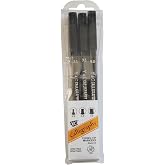 Yasutomo - NSC603A Y and C Water Based Calligraphy Markers, Chisel Tip, Assorted Sizes, Black, Pack of 3 - 443609