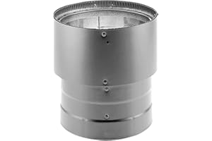 DuraVent 6DVL-X8 DVL Double Wall Interior Stove Pipe Increaser to Vent Smoke & Exhaust, 6 Inch Diameter to 8 Inch Diameter Co