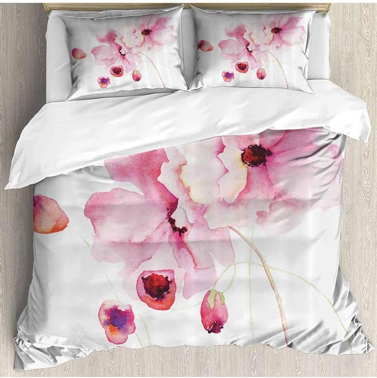 prunushome - Juego de Funda de edredón geométrico con diseño de pétalos