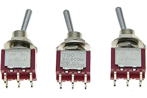 SALECOM 3x DPDT 6 Pin 2 Position ON ON Guitar Mini Toggle Switch Car/Boat Switches