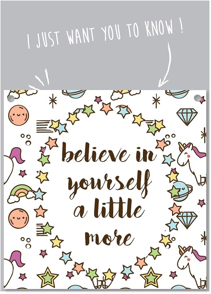 Credi In Te Stesso Un Po Di Piu Scritta In Inglese Ispirazione Disegni Carini Idea Regalo Placchetta In Metallo Targa Da Muro Amazon It Casa E Cucina