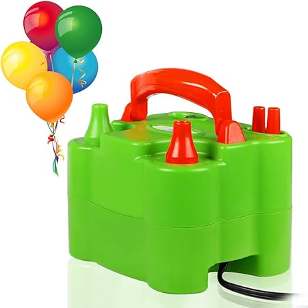 Amazon Co Jp Assem デュアルノズル グリーン 110v 1v 600w ポータブル電動バルーンポンプ 空気入れ バルーンブロワー パーティーバルーンとデコレーションバルーン用 おもちゃ