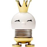 Hoptimist Princess Bimble, Home Decor Ornament - Scandinavian Design, Plastic W/Metal Spring, Small - Monarchy Collection Ideal Gifts for Any Occasion- (White)