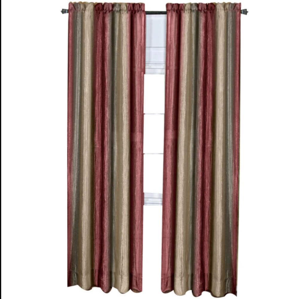 ACHIM Ombre Panel Room Darkening Window Curtain - 84 Inch Length, 50 Inch Width - Burgundy- Light Filtering Soft Polyester Drapes for Bedroom Living & Dining Room Home Decor