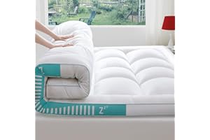 STWIENER Extra Thick Mattress Topper Queen Size, Pillow top Mattress Pads Cover for Ultimate Comfort, Overfilled 1300 GSM Down Alternative Filling with 8-21 Inch Deep Pocket (60x80 in,White)