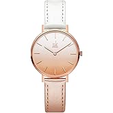 SHENGKE SK Ultra Thin Minialist Women Watches Simple Two Hands Ladies Dress Watch Leather Strap