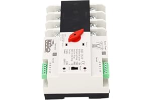 Gugxiom Dual Power Automatic Transfer Switch, 100A AC110V Automatic Transfer Switch Generator Transfer Switch, 4P Rail Mounte