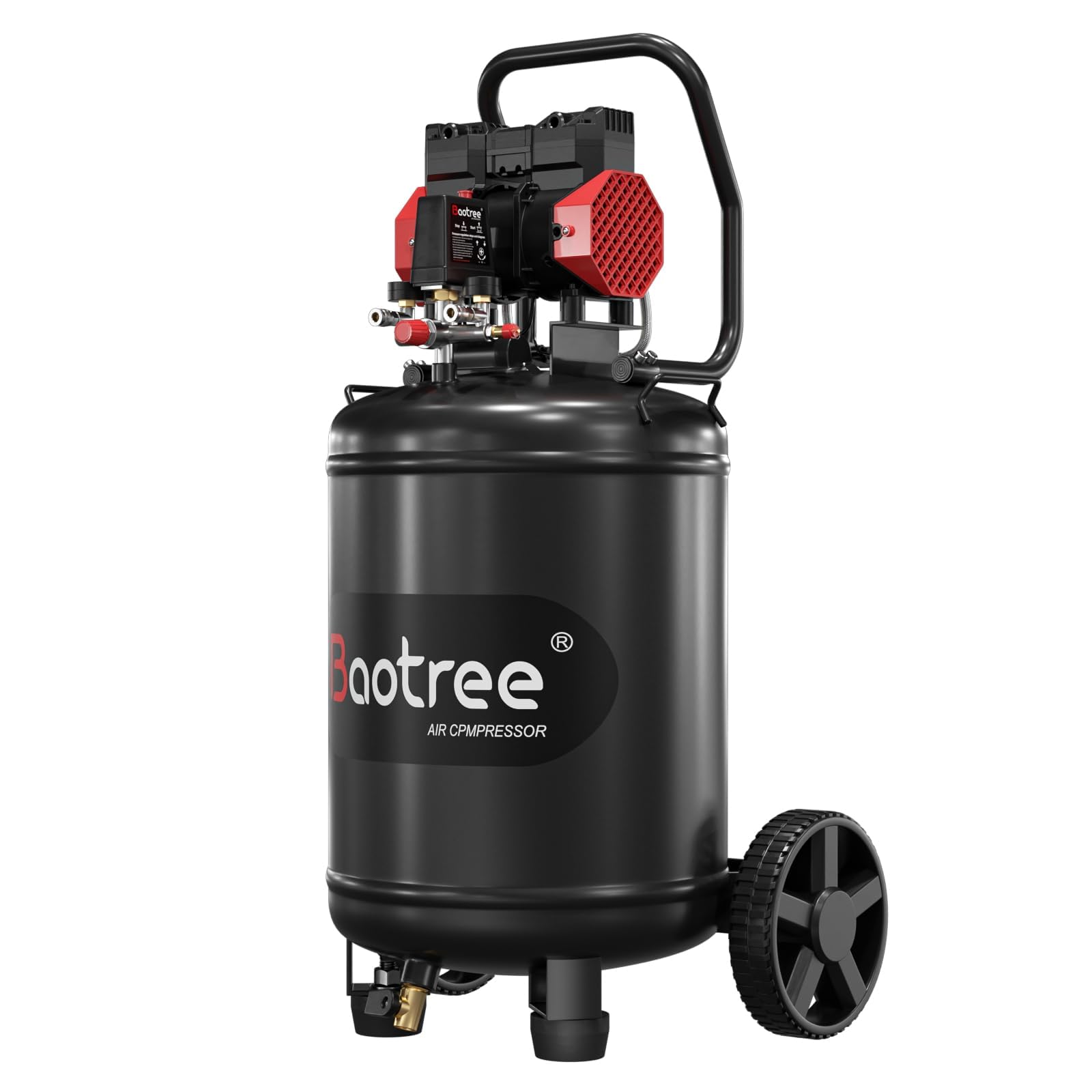 Photo 1 of 14Gal Portable Ultra Quiet Air Compressor, Max 115PSI 2HP 8.75CFM 70dB Oil-Free Low Noise Air Compressor for Auto Repair, Bike Tires, Garage Spray Painting 110V/60Hz