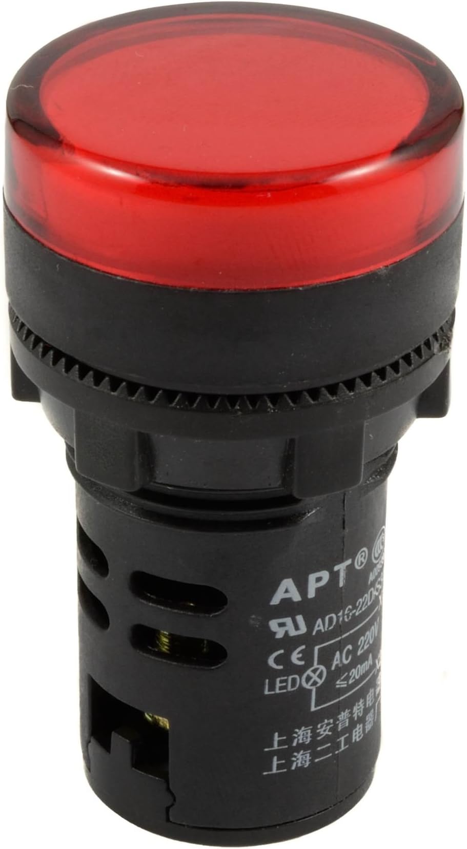 Switch Electronics Red 22mm LED Pilot Light Panel Mount 230V 20A AC