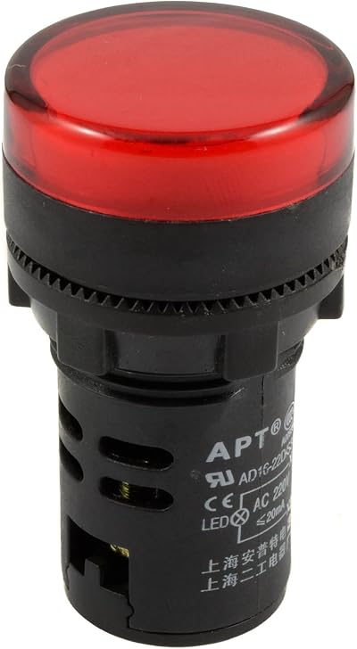 Switch Electronics Red 22mm LED Pilot Light Panel Mount 230V 20A AC