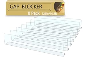 8-Pack Toy Blocker, QIYIHOME Gap Bumper for Under Furniture, BPA Free Safe PVC with Strong Adhesive, Stop Things Going Under Sofa Couch or Bed, Easy to Install