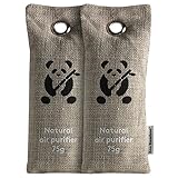 Air Purifiers by ZooBamboo (2 x 75g) | Bamboo Charcoal Shoe Deodorizer Car Refreshener Home Odor Eliminator Mold Remover Moisture Eliminator and Dehumidifier for Allergies Smoke Smell and Pet Odor