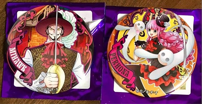 Amazon 麦わらストア 限定 輩缶バッジ ハロウィン Trick Or Adventure ミホーク ペローナ バッジ おもちゃ