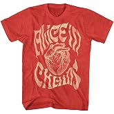 American Classics Alice in Chains Heart Graphic T Shirt Red Heather | Officially Licensed Alice In Chains Tee, Designed and Printed in the USA, Unisex Crewneck, Anatomical Heart Graphic