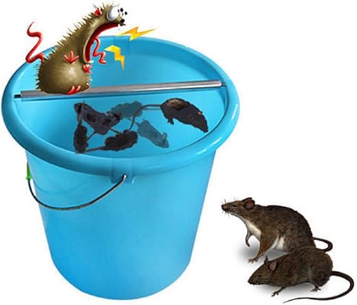 Amazon ネズミ捕り ねずみ捕獲 バケットマウストラップ マウス ラットの齧歯類のスピン 回転棒 ステンレス鋼ロール 動物用捕獲器