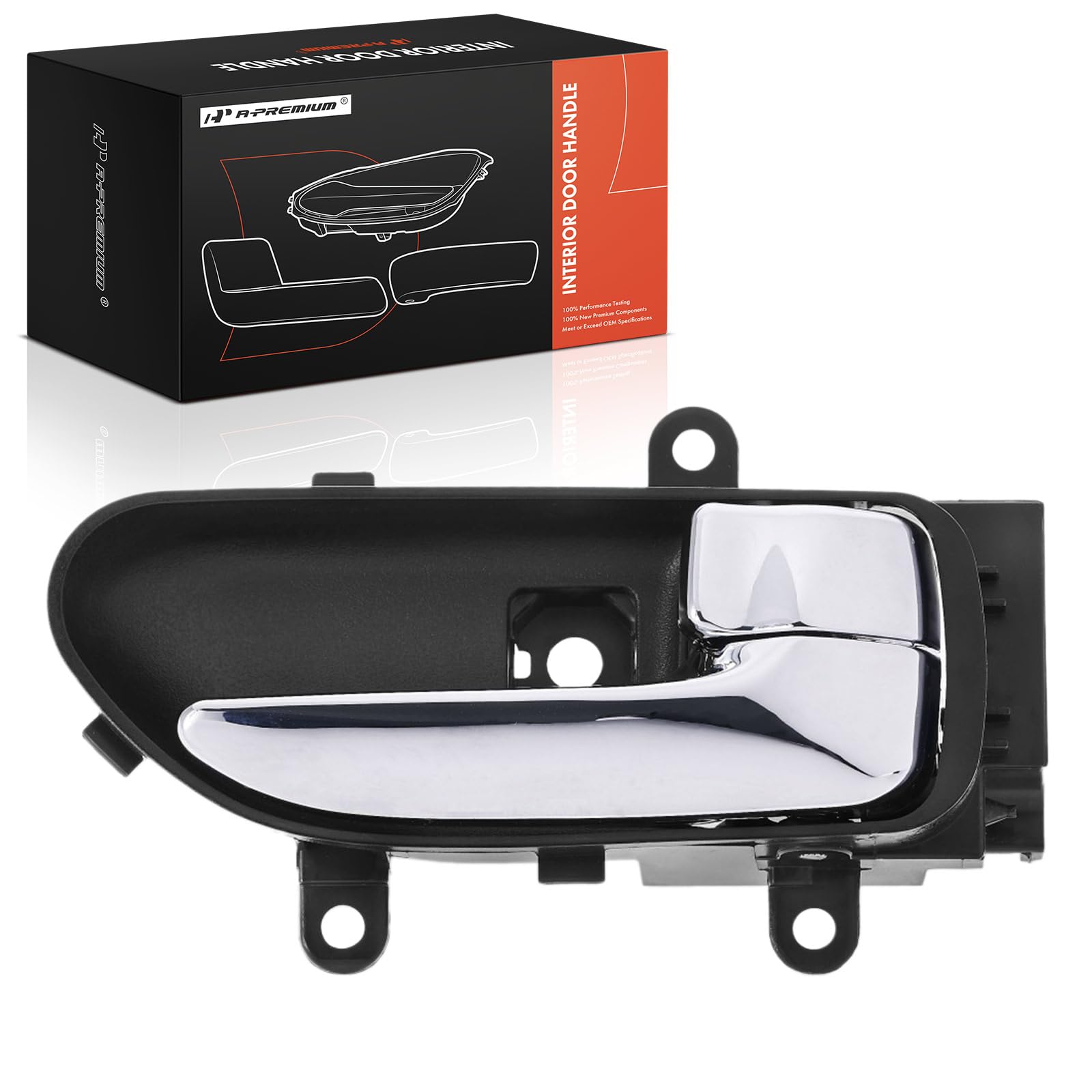 Photo 1 of A-Premium Front or Rear Right Passenger Side Interior Door Handle Compatible with Nissan Rogue 2008-2013, Black Housing with Chrome Lever, Replace# 80670-JM00A