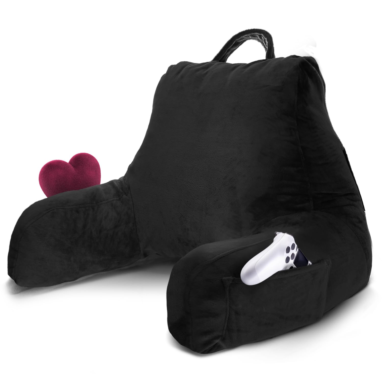 Photo 1 of Nestl Reading Pillow for Kids & Teens with Shredded Memory Foam, Backrest Pillows for Reading, Watching, and Gaming, Use on The Couch, Bed, or Floor, Adjustable Support with Washable Cover Black