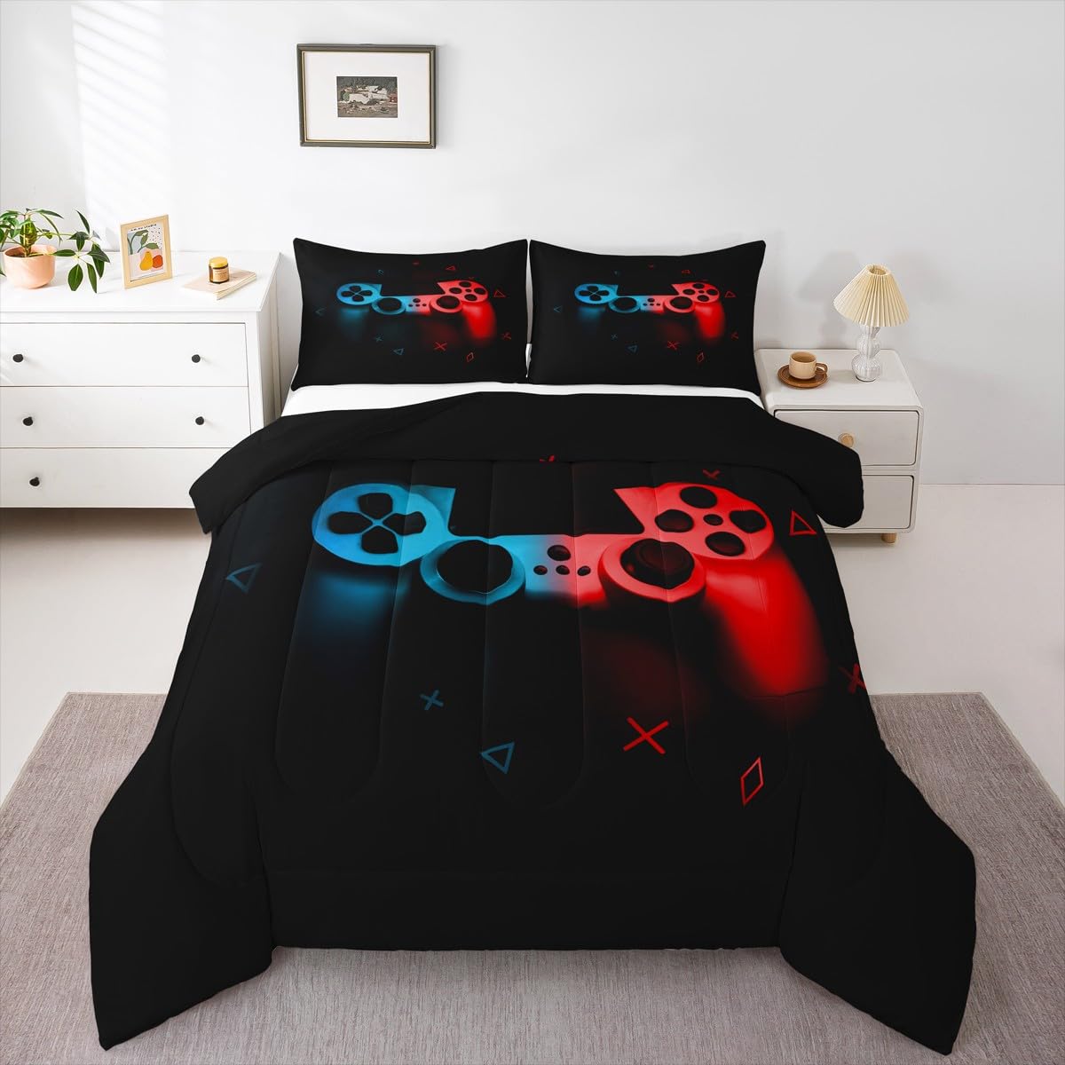 Erosebridal Boys Gamepad Comforter Set Queen,Play