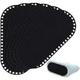 PH PandaHall 6pcs Black Crochet Bag Bottom Base Oval Felt Purse Bottom, 8.7x3.9inch Knitting Bag Bottom Handbag Base Insert Board with Holes for DIY Tote Leather Purse Crossbody Bag