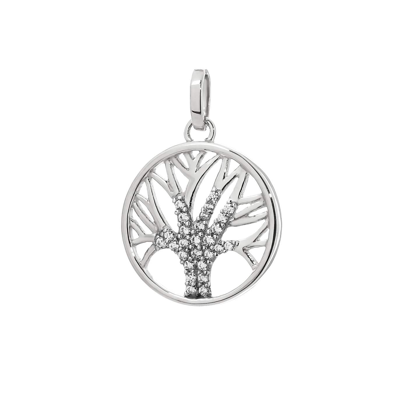 NKlaus tree of life 15mm pendant 925 sterling silver zirconia tree of life 9111