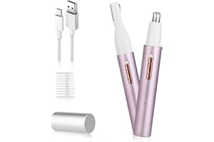 Yunmiss Nose & Ear Trimmer Clipper for Women & Men, 2025 Rechargeable Painless Eyebrow & Facial Hair Trimmer with IPX7 Waterproof, Rechargeable Portable Hair Trimmer with Dual Edge Blades (Purple)