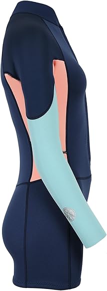 Two Bare Feet Womens Harmony 3 2mm Premium Short Leg Summer Front Zip Wetsuit Neoprene Surf Suit Sports Outdoors Water Sports