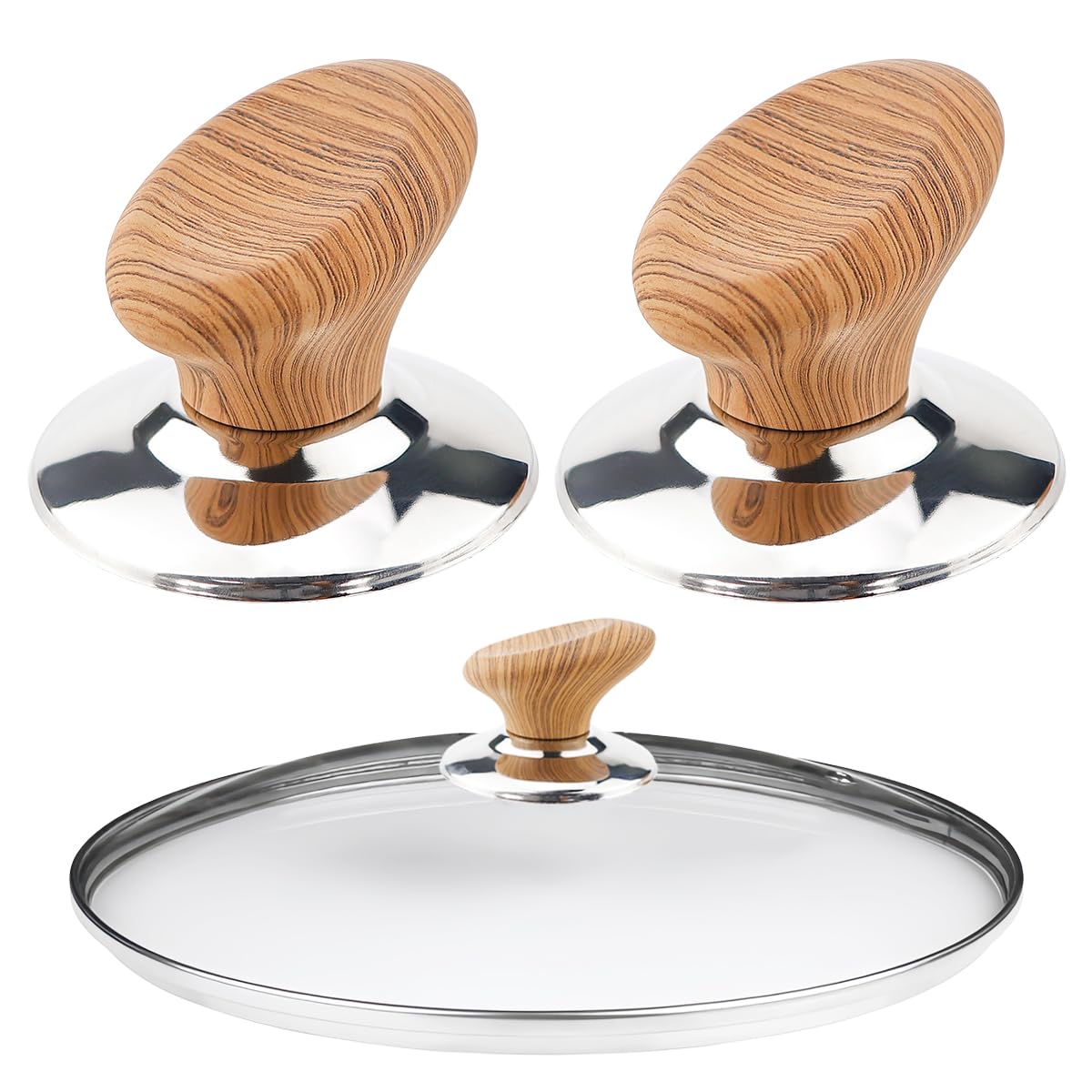 2Pcs Pot Lid Knob Universal Pot Lid Knobs Replacement Pot Knob Cooking Knobs Handles with Screws, Pot Cover Grab Handle for Kitchen