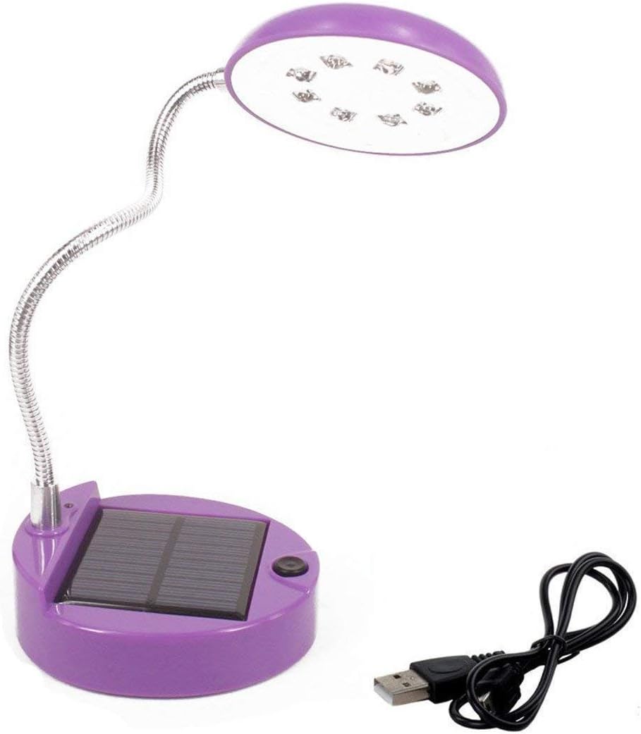 longdafei Rechargeable Solar Desk Lamp with 8LED USB Portable Flexible
