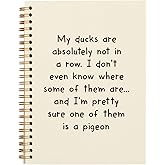 OXW Funny Office Gifts Notebook Journal, Gag Fun Gifts for Coworker Boss Colleague Employee Adults Friends Women Men, Ducks Not in a Row, Sarcastic Snarky Gift, Spiral Notebook 5.5 x 8.3
