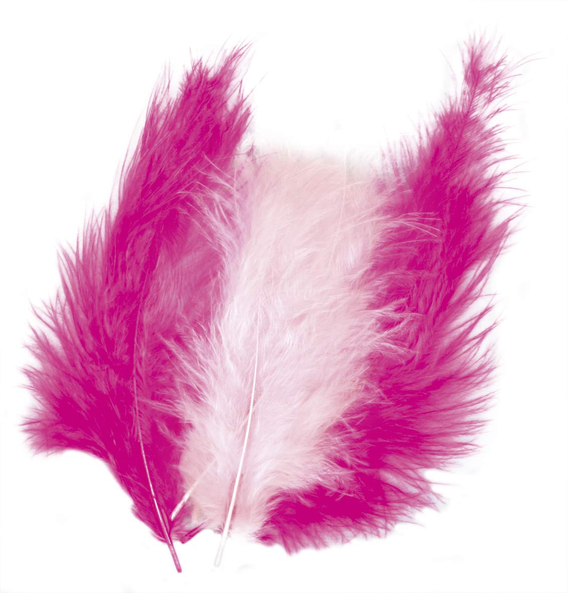 Rayher 85167264 Feather Blend Fluffy 10-15 cm 15 Pieces Pink/Dark Pink
