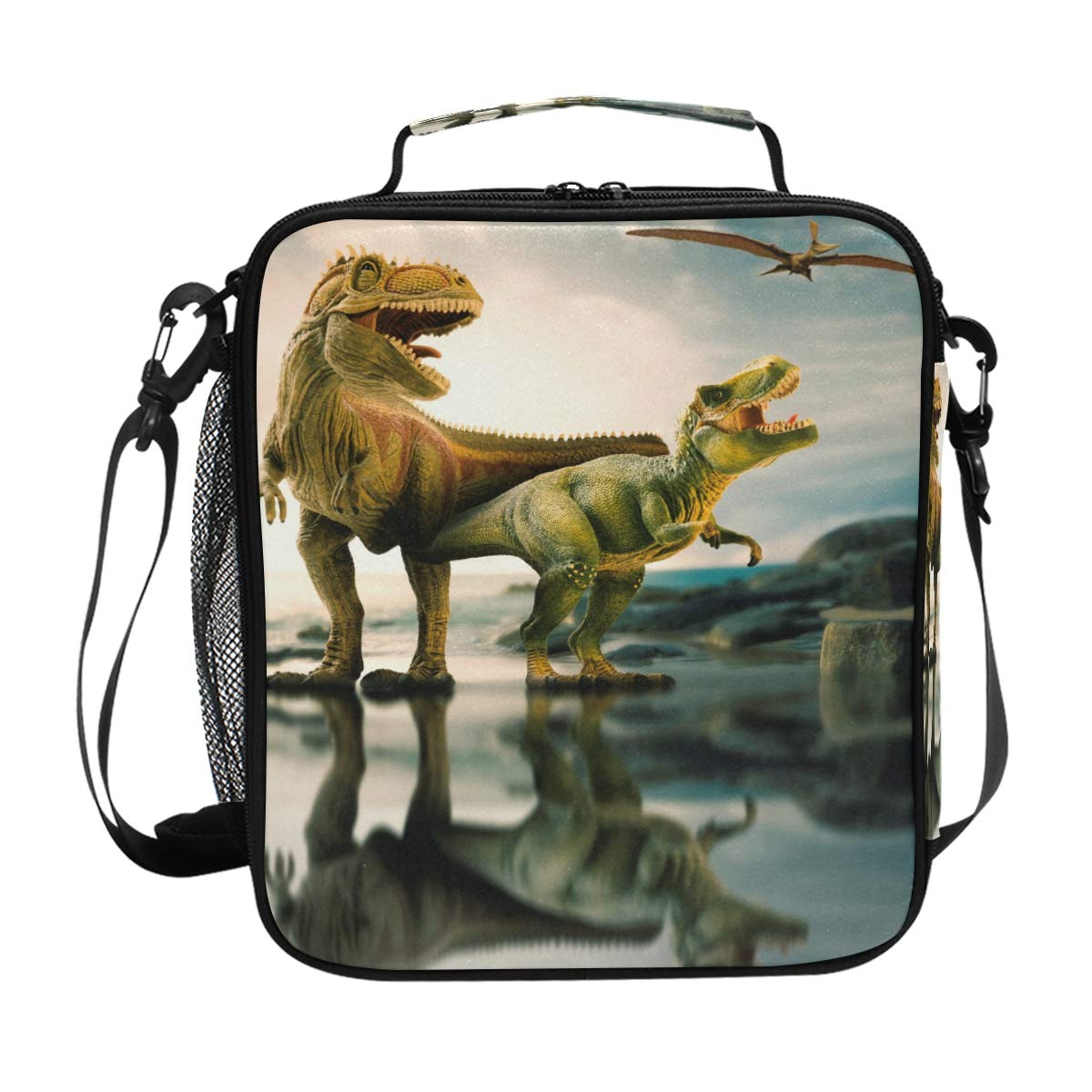 Mnsruu Special Dinosaur Lunch Bag with Adjustable Shoulder Strap for Boys Girls,Insulated Lunch Box Cooler Bag for School Office Travel